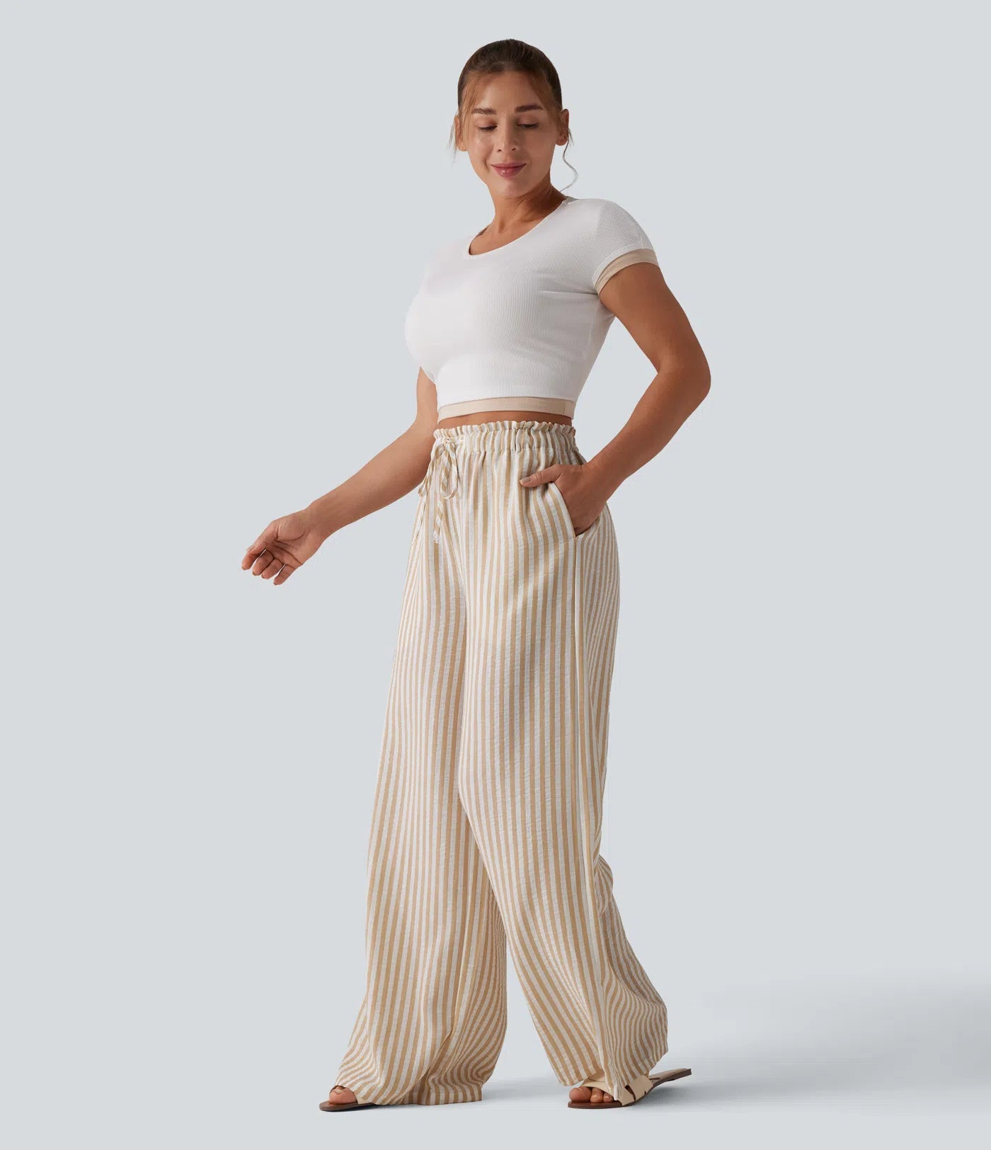 Jobilee Flex™ Stripe Linen-Feel Pants