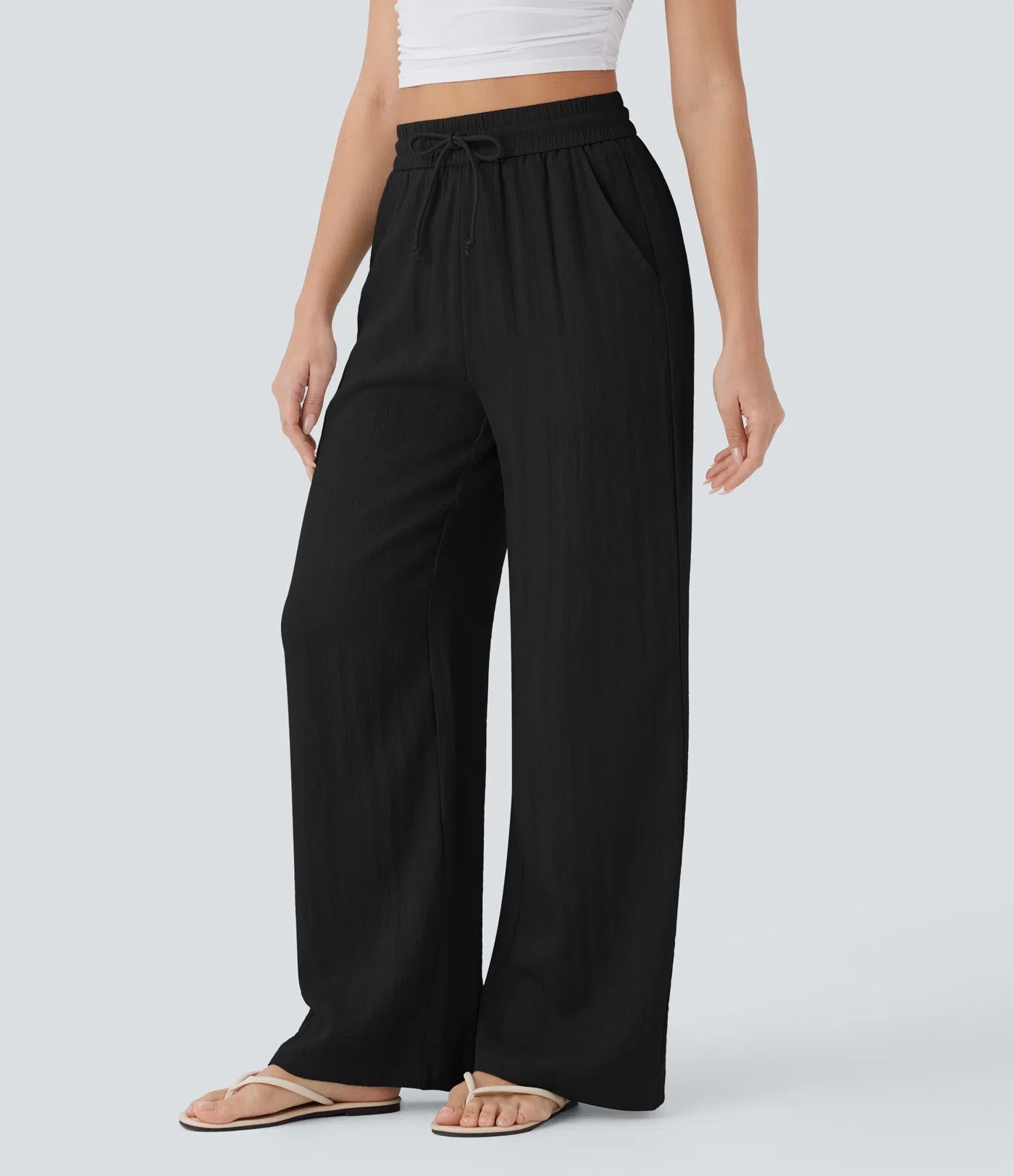 Jobilee Flex™ Solid Linen-Feel Sweat Pants