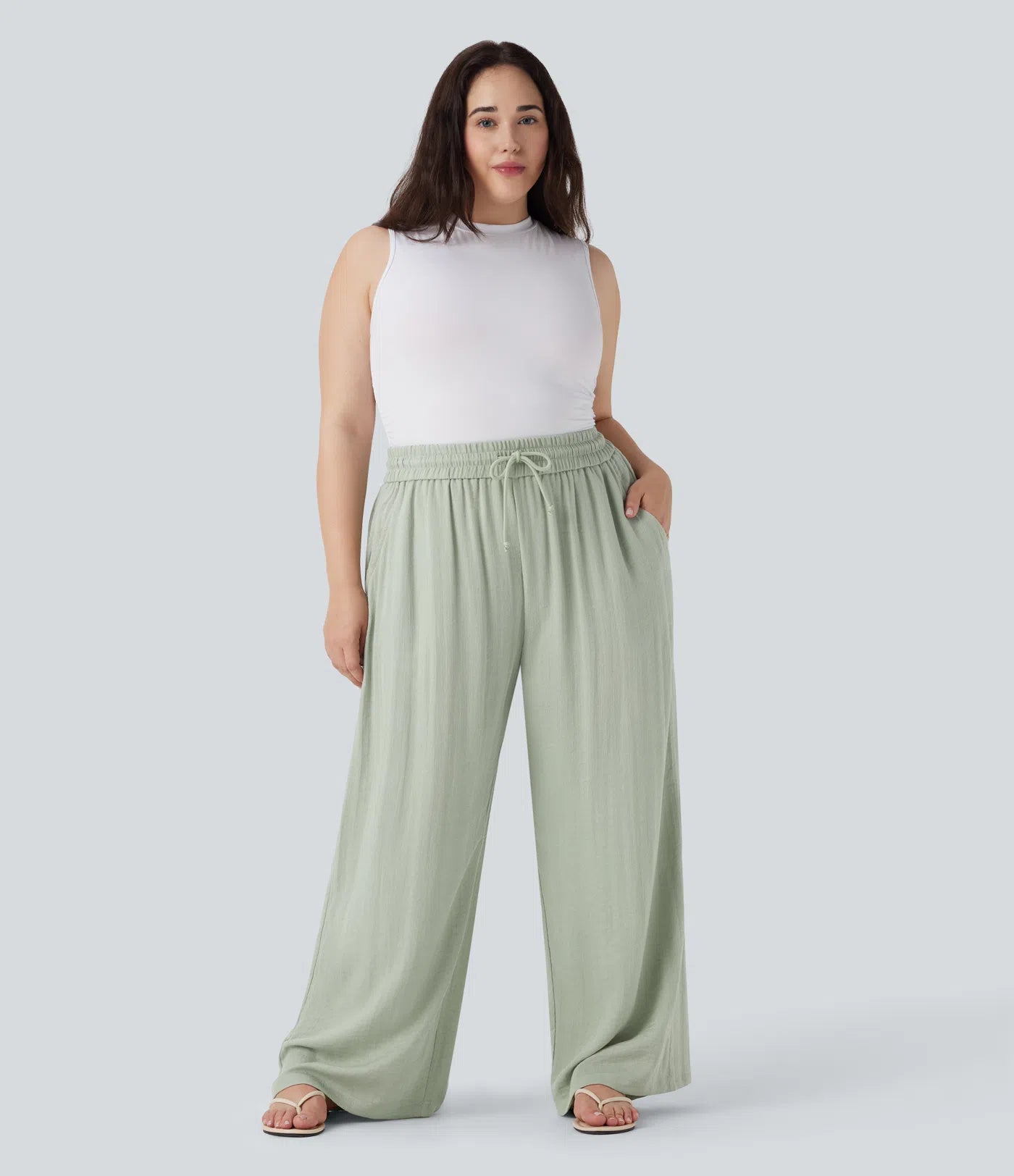 Jobilee Flex™ Solid Linen-Feel Sweat Pants