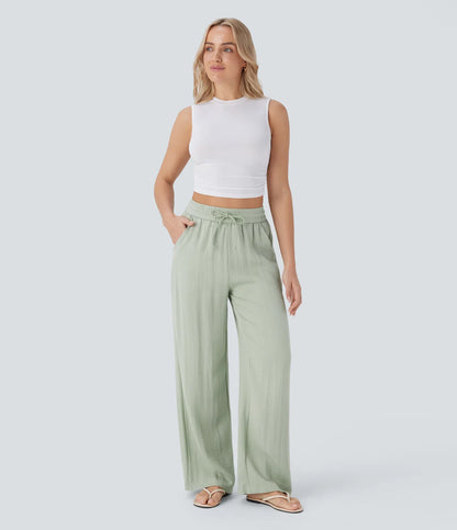Jobilee Flex™ Solid Linen-Feel Sweat Pants