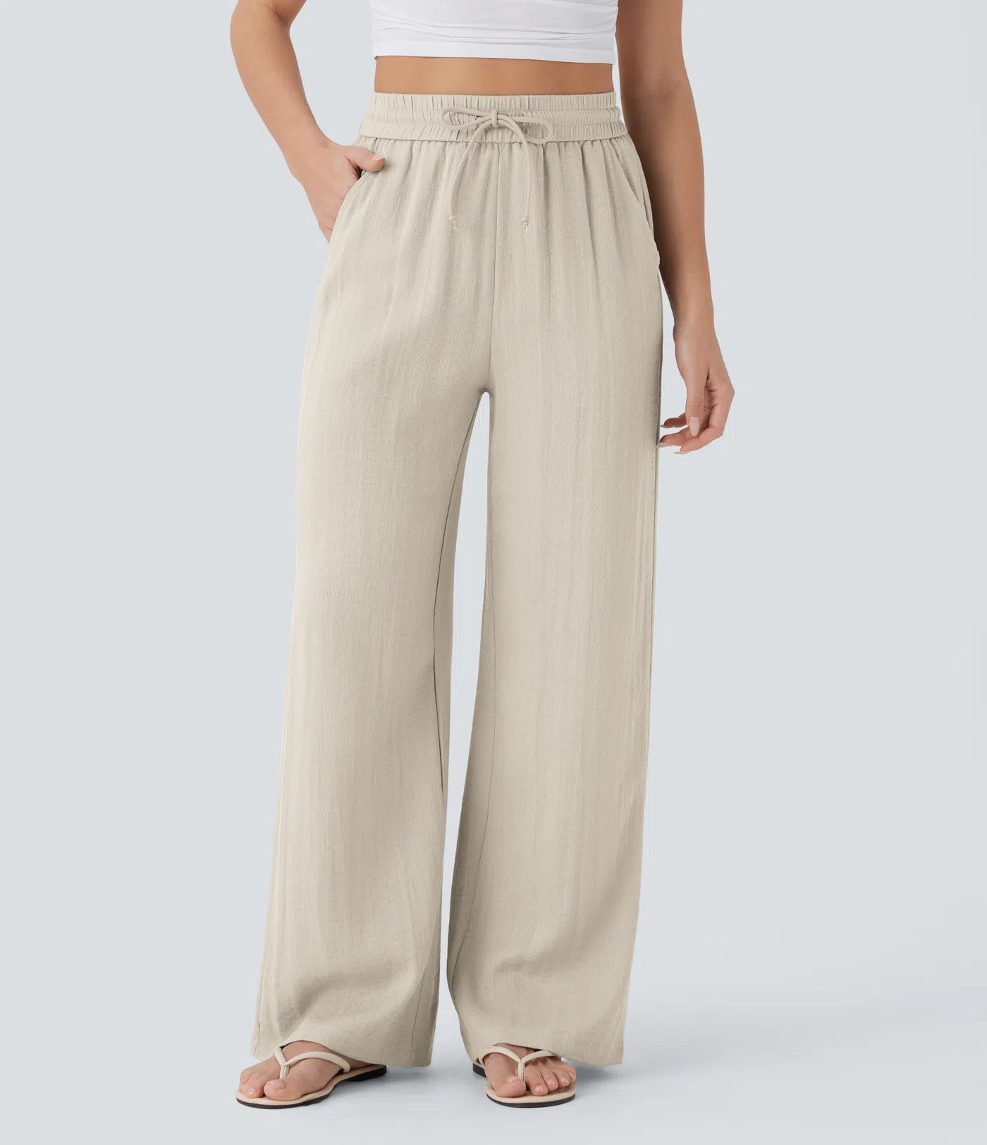 Jobilee Flex™ Solid Linen-Feel Sweat Pants