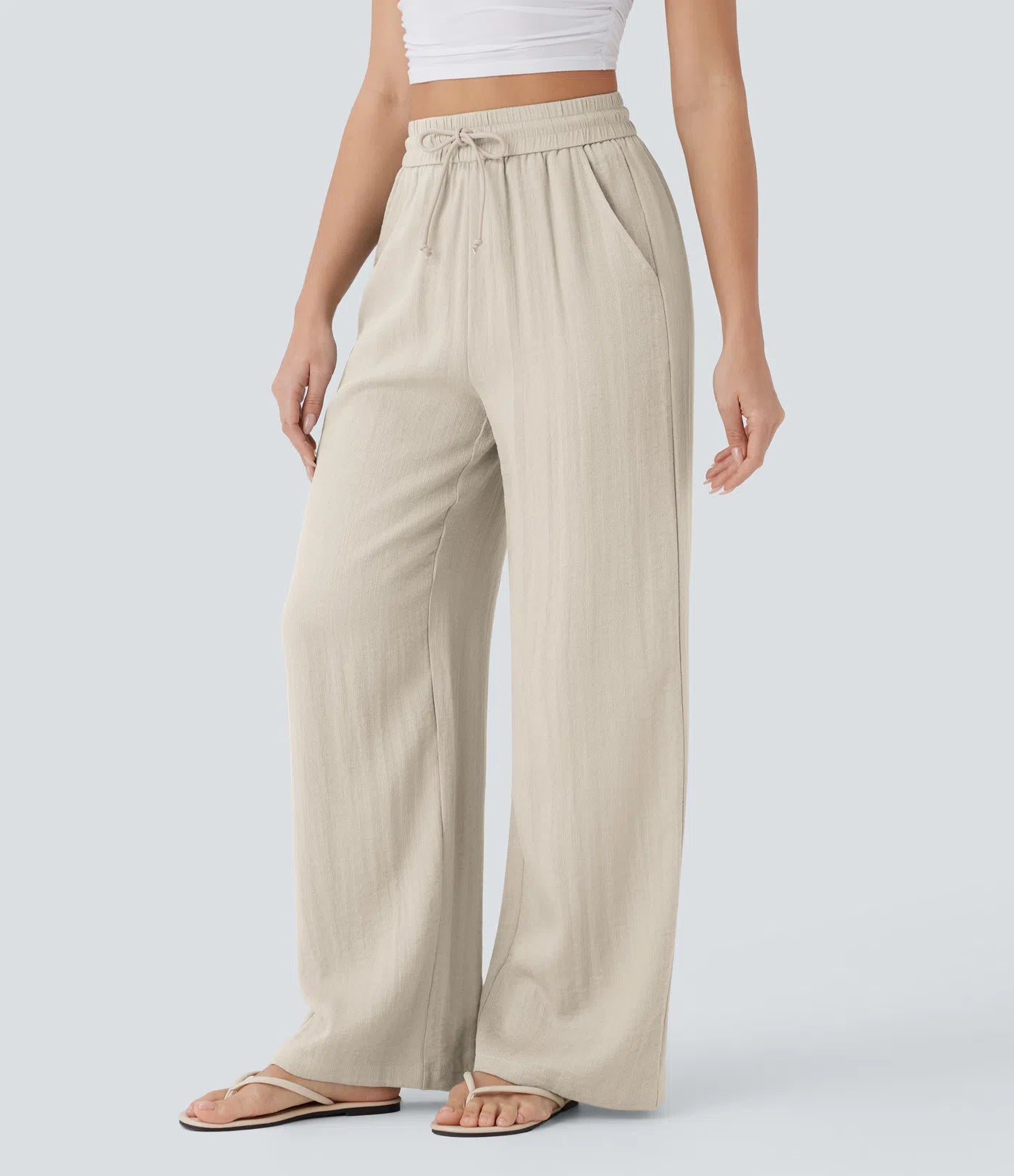 Jobilee Flex™ Solid Linen-Feel Sweat Pants