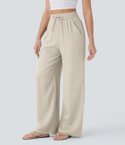 Jobilee Flex™ Solid Linen-Feel Sweat Pants