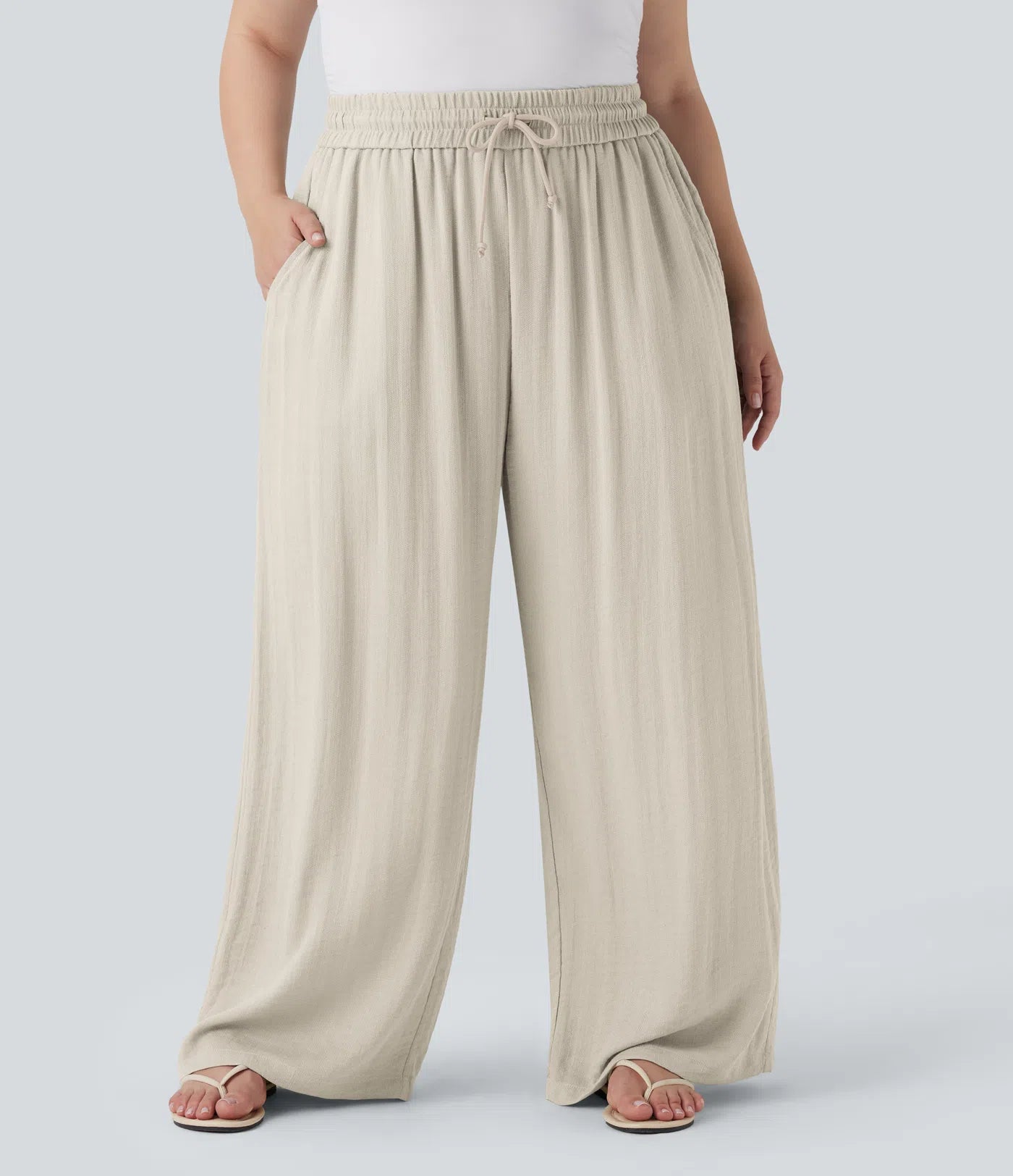 Jobilee Flex™ Solid Linen-Feel Sweat Pants