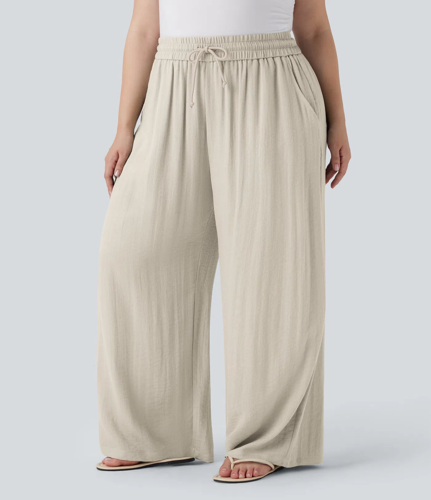 Jobilee Flex™ Solid Linen-Feel Sweat Pants