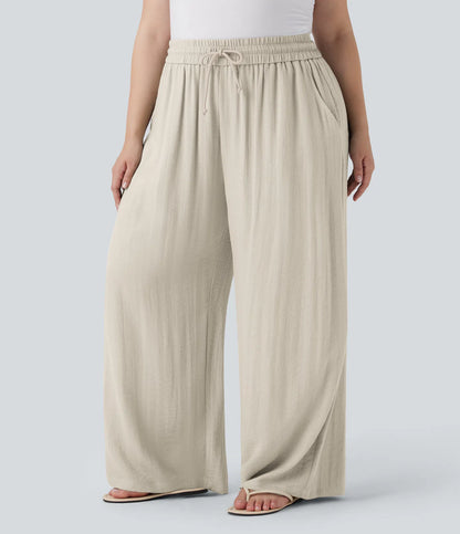 Jobilee Flex™ Solid Linen-Feel Sweat Pants
