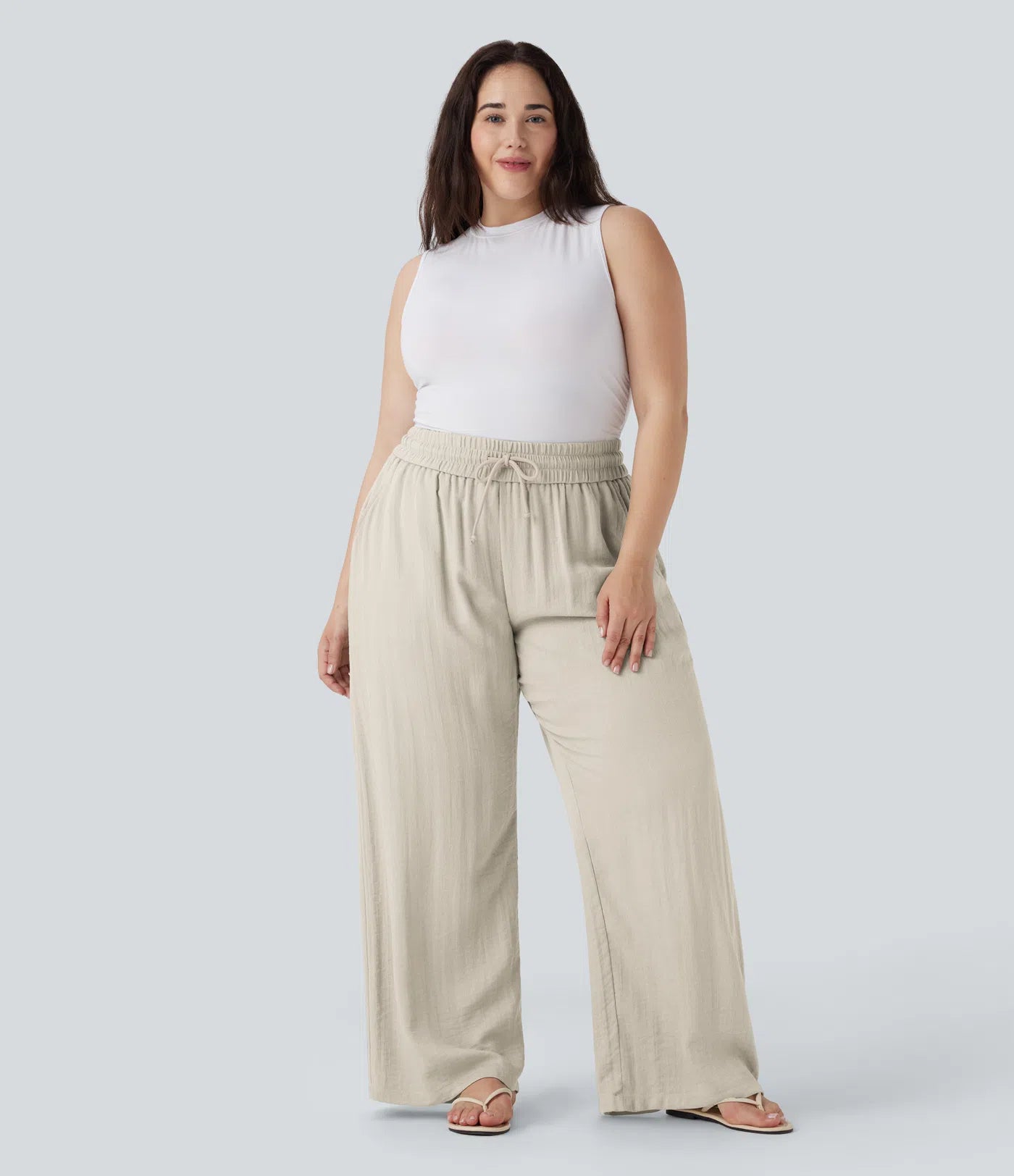 Jobilee Flex™ Solid Linen-Feel Sweat Pants