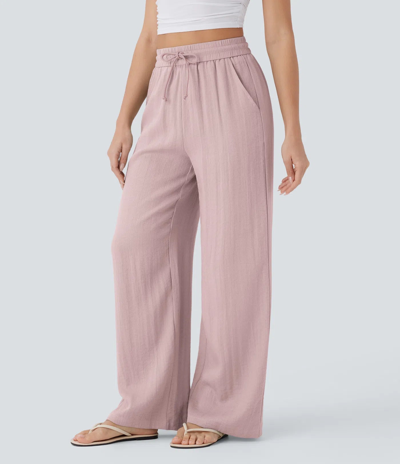 Jobilee Flex™ Solid Linen-Feel Sweat Pants
