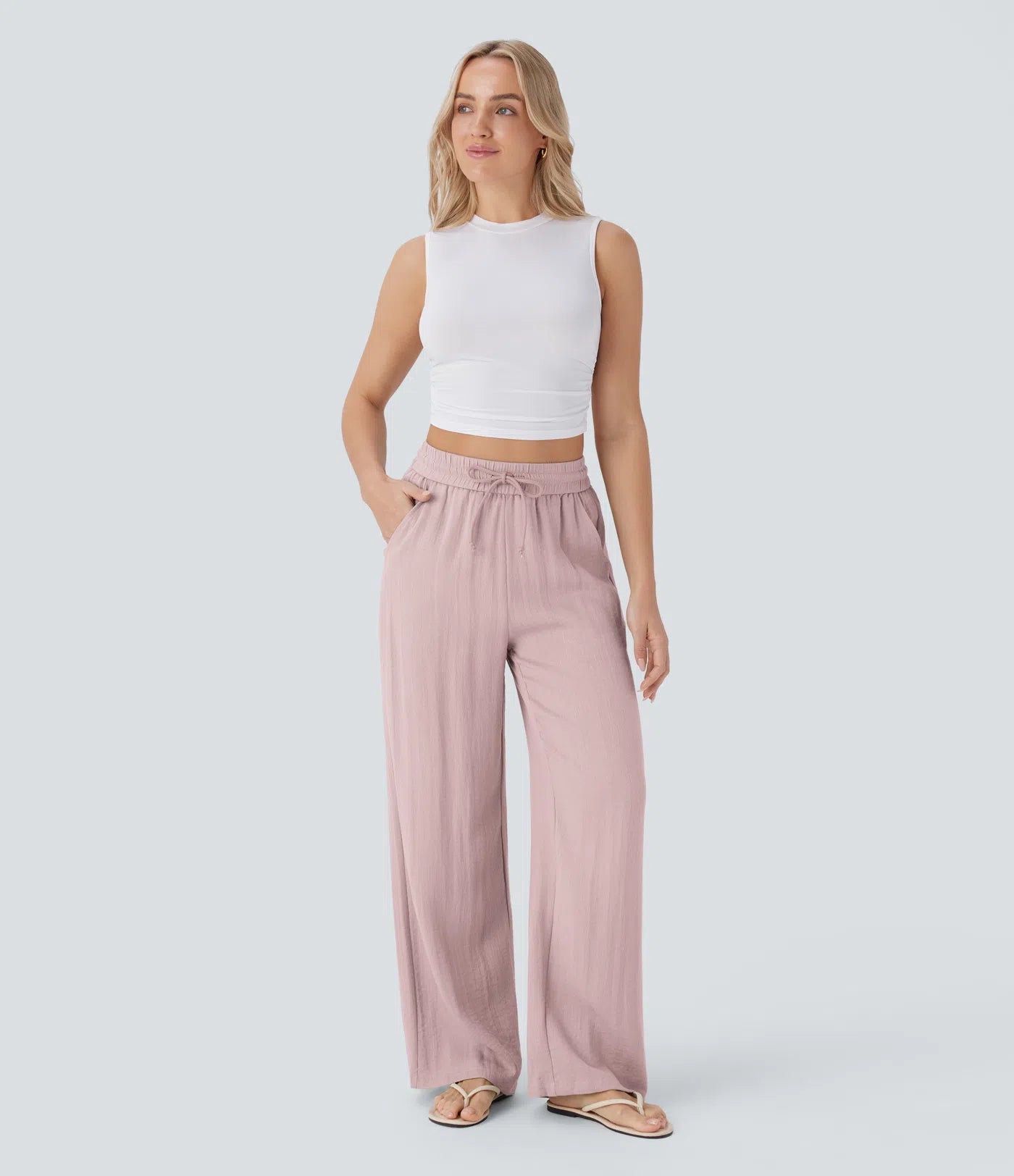 Jobilee Flex™ Solid Linen-Feel Sweat Pants