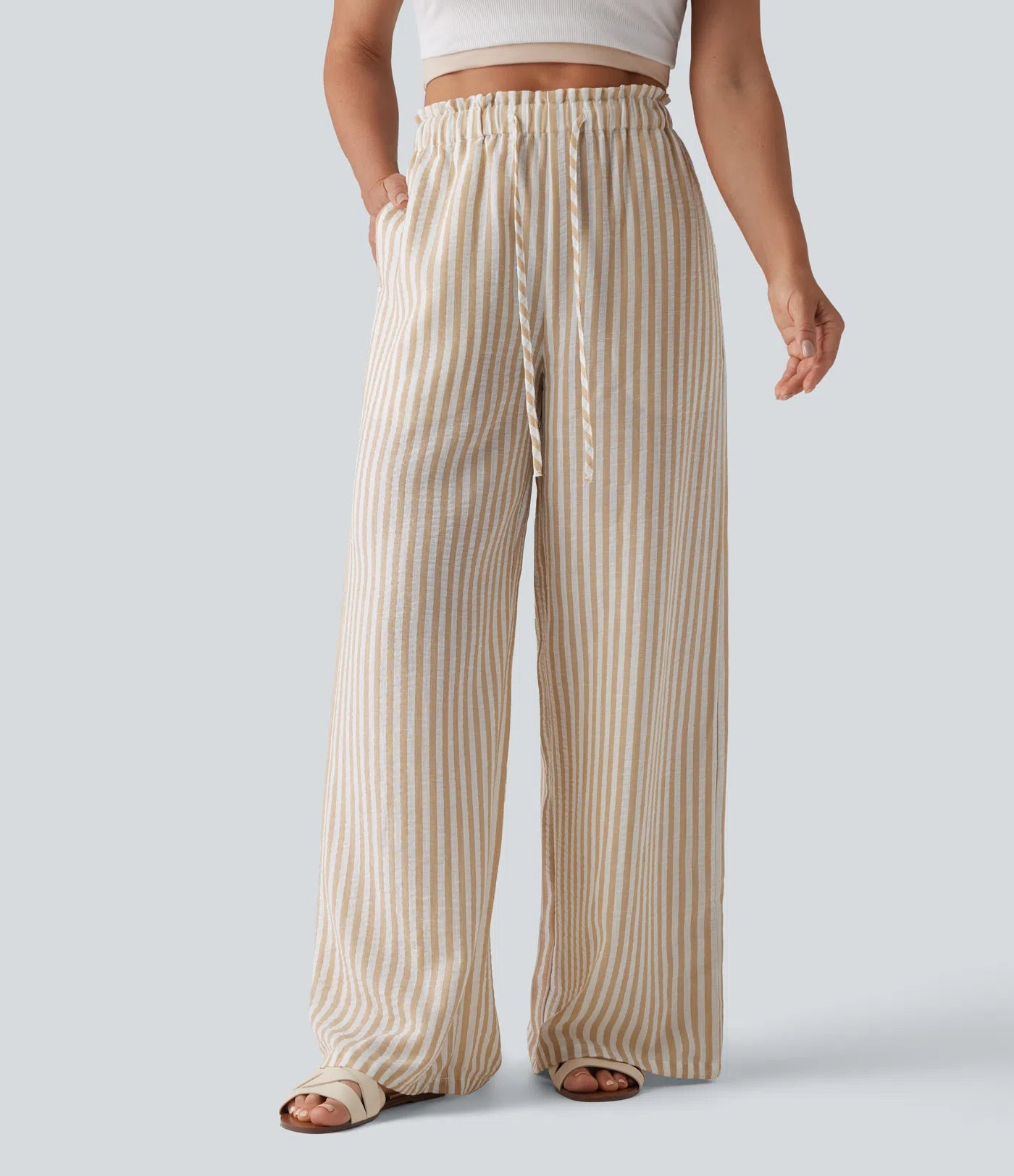 Jobilee Flex™ Stripe Linen-Feel Pants