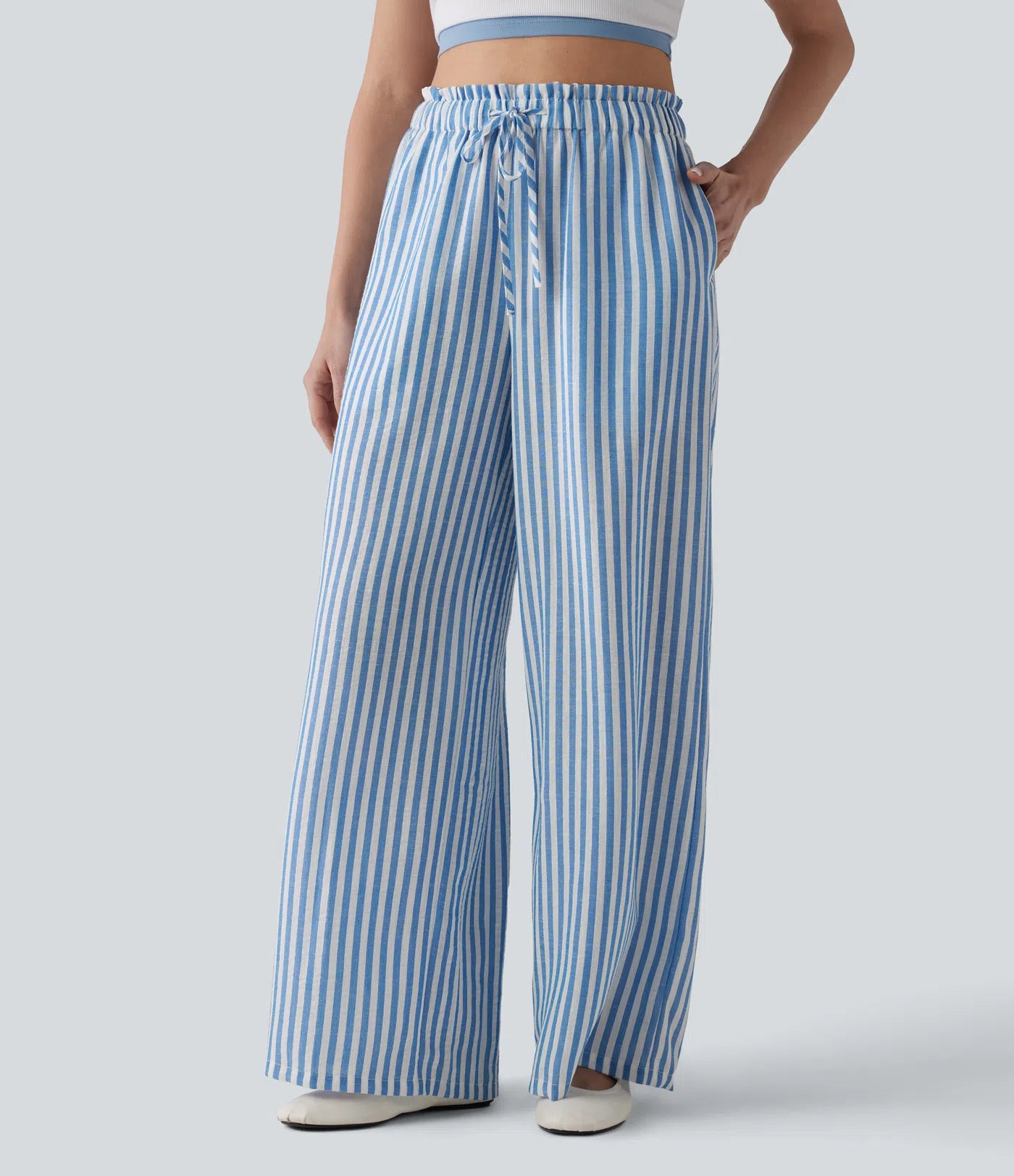 Jobilee Flex™ Stripe Linen-Feel Pants