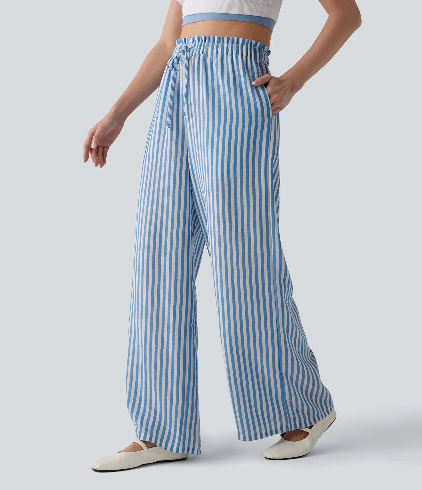 Jobilee Flex™ Stripe Linen-Feel Pants